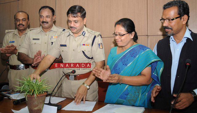 City police commissioner DR M A  Saleem inaugurated the workshop by watering the Plant. DCP A.N. Rajanna, DCP  M.M. Mahadevaiah,District child protection officer R Somalatha and PP Baburaj, member of juvenile justice forum look on.