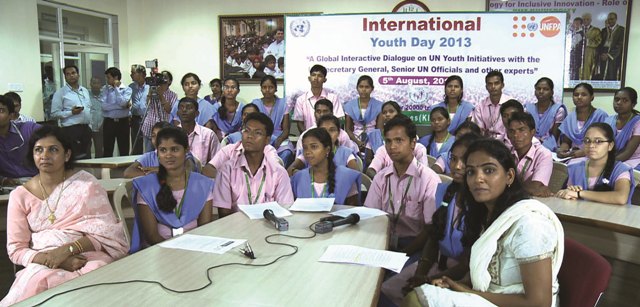 live discussions of selected 25 tribal students of KISS with the UN Secretary-General 