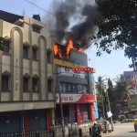 fire broke out at Rajajinagar 6th block circle on 14-2-2016